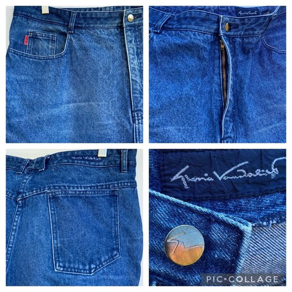 GLORIA VANDERBILT Mom Jeans Size 38 High Waist 38"W 28”I Medium Wash Vtg 80s 90s - Picture 10 of 12
